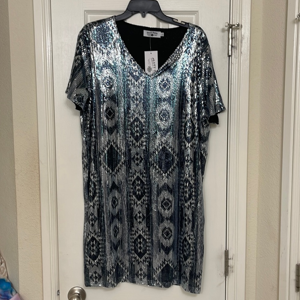 Full sequin Aztec dress sz large